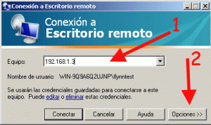 Conectarse a escritorio remoto con Windows XP